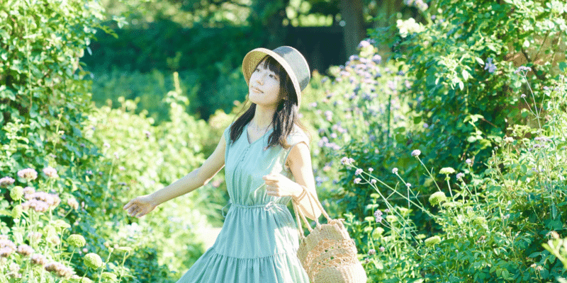 women in garden